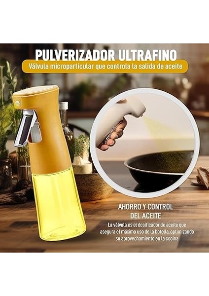 240ML Yağ Zeytinyağı Püskürtücü, Airfryer Sprey Şişesi, Cam Yağ Spreyi, Hava Fritözü Için Yağlık, Barbekü, Salata, Pişirme, Izgara Mutfak Aletleri, Yağdanlık (Sarı) fiyatları