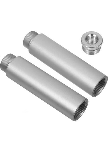 1 Takım Mikrofon Aksesuarı Mikrofon Kolu Standı Uzatma Tüpü Kol Standı Için Uzatma Çubuğu Bom Kolu Mikrofon Standı Uzatması Stand Uzatıcılar Silver Alüminyum Alaşım
