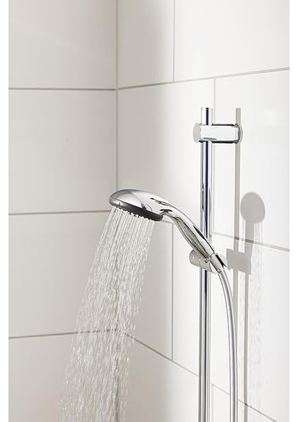 Vitalio Start 100 El Duşu, 2 Akışlı, Düşmeye Dayanıklı, Su Tasarruflu, Kireç Önleyici Sistem, Banyo, Duş Başlığı, Krom, 27946000 indirimleri