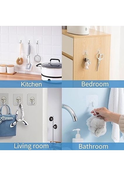 Askı, Kendinden Yapışkanlı Havlu Askısı, 15 kg (Maks.), Şeffaf, Yapışkan Kanca, Delmeden Su Geçirmez, Yağ Geçirmez, Mutfak Kancası, Banyo, Mutfak, Banyo Için Kanca (10 Adet) modelleri