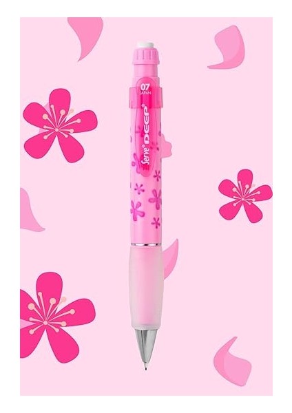 Deep Mekanik Kurşun Klm 07 Mm, Şeker Pembe, Çiçek Deseni fiyatları