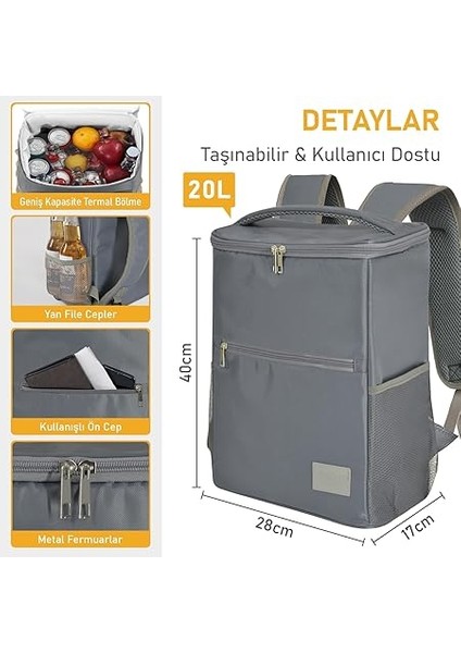 Termal Sırt Çantası Yalıtımlı Termos Soğutucu Çanta, Erkek Kadın Buzluk Çanta Soğutucu, Kamp Plaj Balıkçılık Öğle Yemeği Piknik Beslenme Yemek Taşıma Çantası modelleri