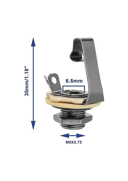 Lord Of The Tools 2 Adet Gitar Giriş Jakı 6.5mm Jack Mono Paneli Dağı Priz 1/4 Inç Kadın Gitar Giriş Jakı Gitar Bas Hoparlörler Için M9X0.75 Siyah fırsatları