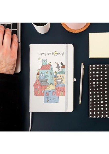 Happy Birdday Not Defteri 13 cm x 21 cm Ölçülerinde, 100 Yaprak Çizgili Defter modelleri