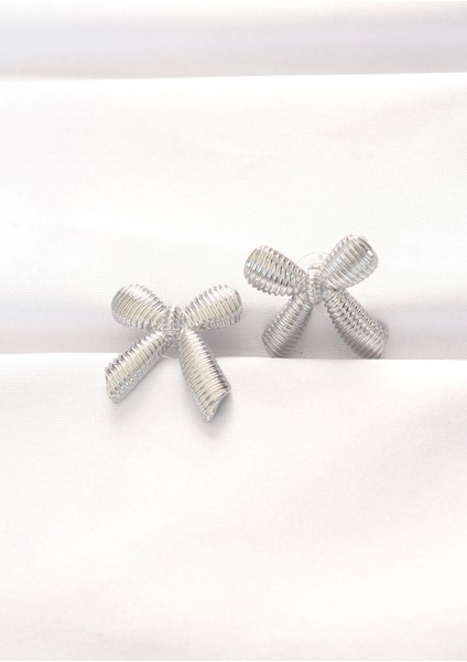 Bfs Pirinç Gümüş Renk Fiyonk Küpe