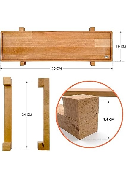 Ahşap Servis ve Sunum Tahtası, Masif Kuruyemiş ve Meyve Sunum Tahtası, Kahvaltı Sunum Tepsisi - 70 cm fırsatları