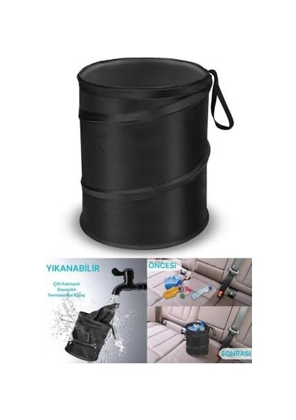 Home Araç Içi Akordiyon Katlanabilir Çöp Kovası, Asılabilir Tasarım, Uzay Tasarrufu Sağlayan, Her Araç Tipine Uygun, Pratik ve Şık Araç Aksesuarı fiyatları