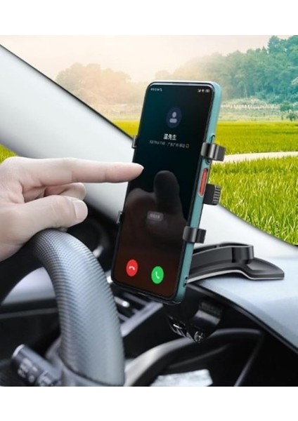 360 Derece Döner Başlıklı Araç Içi Telefon Tutucu Gösterge Üstü Montajlı Evrensel Uyumlu