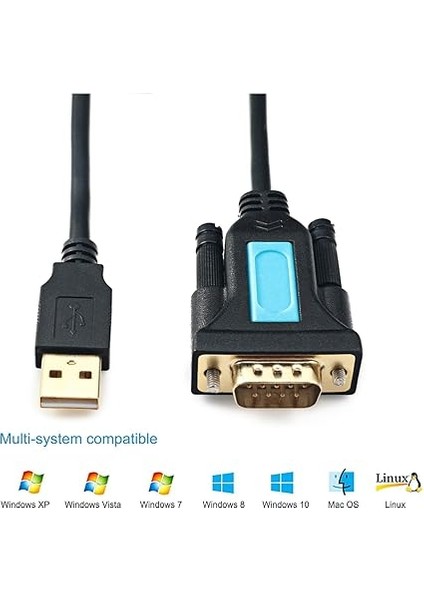 USB To RS232 Cable With Prolific PL2303 Chipset 6ft 2m USB 2.0 Male To Rs 232 Db9 Serial Male With Adapter Female For Windows Xp, Windows Vista,7,8,10 fırsatları