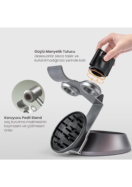 Supersonic Saç Kurutma Makinesi Için Manyetik Tutucu Stand, Difüzör ve Kablo Saklama Organizatörü (Supersonic Nural ile Uyumlu Değildir) fiyatları