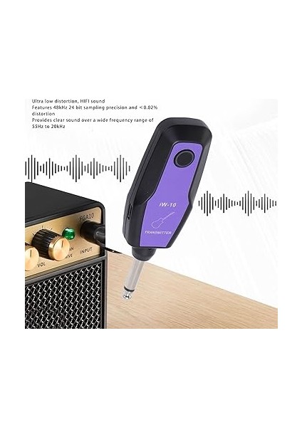 Kablosuz Gitar Sistemi, 4 Kanal Şarj Edilebilir Sesli Gitar Verici Alıcı Elektro Gitar Bas Ukulele Için 98FT Mesafeye Kadar, 8 Saatlik Pil Ömrü fırsatları