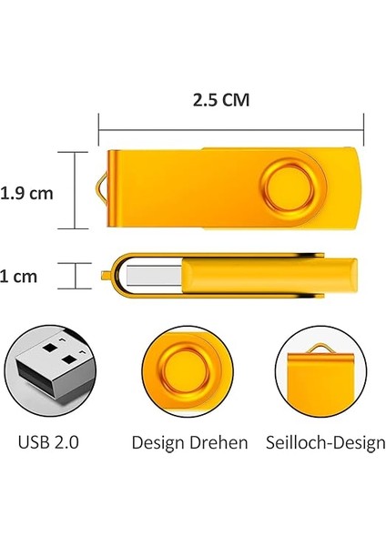 USB Stick 16 GB 5 Adet High Speed USB 3.0 Bellek Çubuğu Çok Renkli Rotate Metal Memory Stick 5'li Paket indirimleri