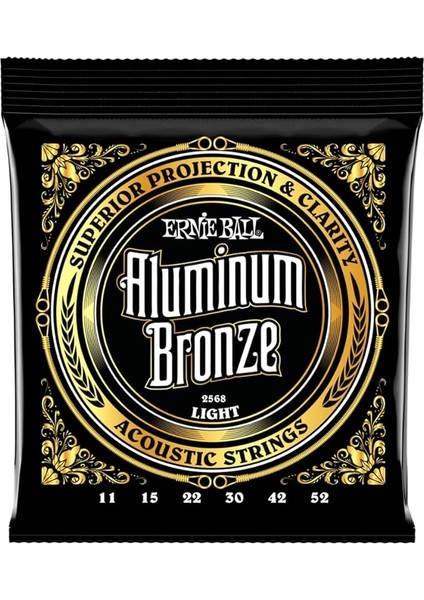 Ball Hafif Alüminyum Bronz Akustik Gitar Telleri, Ölçü 11-52