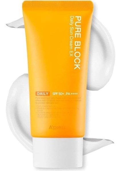 Yapışkan His Bırakmayan Güneş Koruyucu Pure Block Natural Daily Sun Cream SPF50 Pa 50 Mililitre