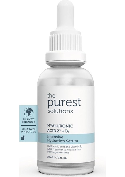 Purest Solutions, Yoğun Nemlendirme ve Dolgunlaştırıcı Etkili, Yenileyici Cilt Bakım Serumu 30 ml (Hyaluronic Acid%2 + B5)