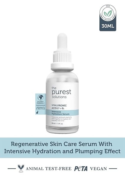 Purest Solutions, Yoğun Nemlendirme ve Dolgunlaştırıcı Etkili, Yenileyici Cilt Bakım Serumu 30 ml (Hyaluronic Acid%2 + B5) fiyatları