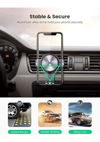 360 Derece Mekanik Araç Içi Telefon Tutucu Uzay Grisi modelleri