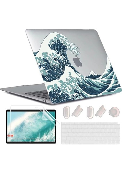 4'ü 1 Şunlarla Uyumludur MacBook Air 13 Inç (2020-2018) M1 A2337 A2179 A1932, [uv Baskı] Plastik Sert Kılıf Touch Id ile Mac Air 13.3 Retina Için Koruyucu Kılıf, X32-11