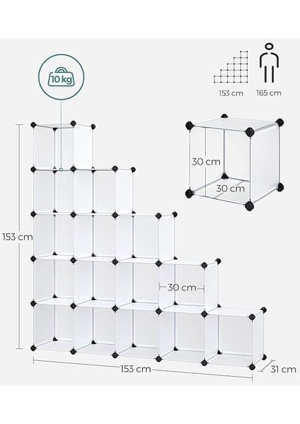 Ayakkabı Rafı 15 Küp, Plastik Raf, 153 x 31 x 153 Cm, Beyaz LPC44L modelleri