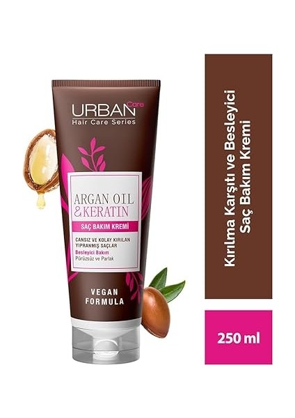 Care Argan Yağı & Keratin Kolay Kırılan Yıpranmış Saçlara Özel Saç Bakım Kremi 250ML- Vegan fiyatları