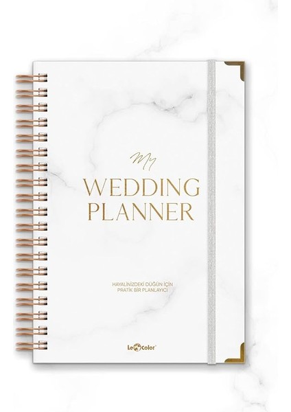 Color Düğün Planlayıcısı Altın Köşeli Ajanda Luxury Wedding Planner
