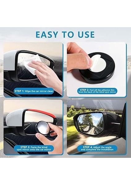 2" Kör Nokta Aynası - Hd Yuvarlak Dışbükey Ayarlanabilir Araç Yan Dikiz Aynası | Geniş Açı Görüş - Araba, Suv, Kamyon, Motosiklet ve Atv Için 2'li Set modelleri