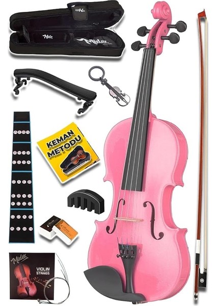 HGA34PİNK-TYS Pembe 3/4 Çocuk Kemanı Full Set (10-13 Yaş Için)