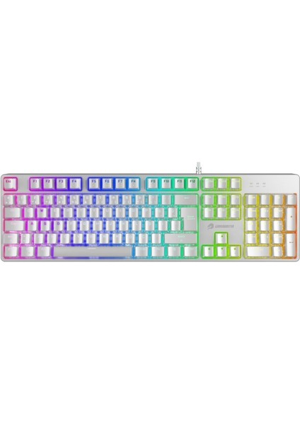 G24W Enigma Rainbow Aydınlatmalı Red Switch Mekanik Beyaz Oyun Klavyesi