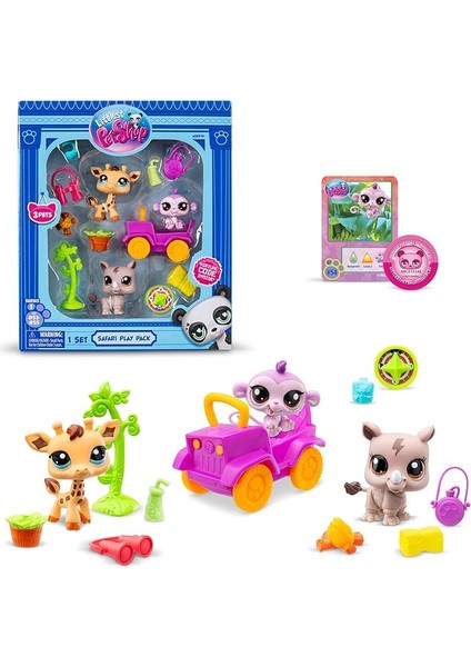 Pet Shop Sun-Bsf-Lps-Figür Set Minişler Safari Temalı