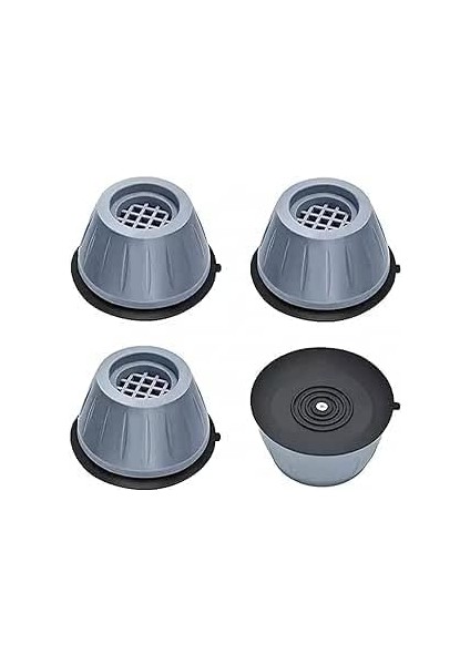 Gürültü Engelleyici ve Kaymaz Titreşim Önleyici Kauçuk Ayak Pedleri Çamaşır Makinesi Stoper 4'lü Set