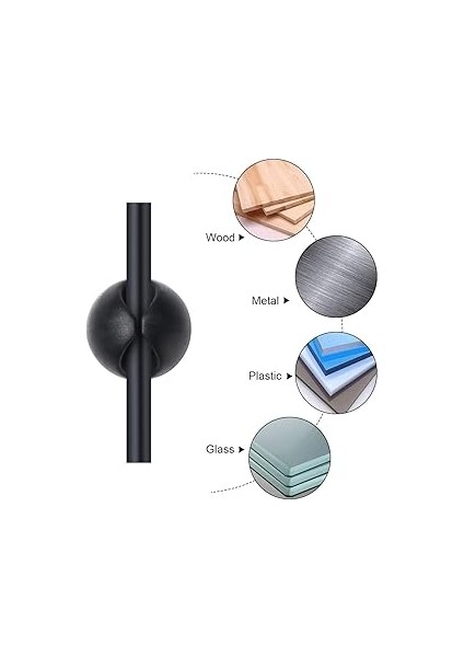 Kablo Klipleri Kablo Tutucu, Çok Amaçlı Kablo Yönetim Kablosu Düzenleyici Seti Masa, Güç Kablosu, USB Şarj Kablosu, Şarj Aletleri, Ses Kablosu, 20'li Paket, Siyah modelleri