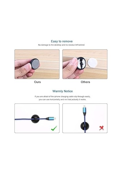 Kablo Klipleri Kablo Tutucu, Çok Amaçlı Kablo Yönetim Kablosu Düzenleyici Seti Masa, Güç Kablosu, USB Şarj Kablosu, Şarj Aletleri, Ses Kablosu, 20'li Paket, Siyah fırsatları