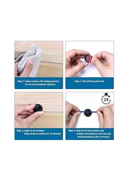 Kablo Klipleri Kablo Tutucu, Çok Amaçlı Kablo Yönetim Kablosu Düzenleyici Seti Masa, Güç Kablosu, USB Şarj Kablosu, Şarj Aletleri, Ses Kablosu, 20'li Paket, Siyah indirimleri