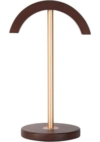 Alüminyum Kulaklık Standı, Masaüstü Ekran Standı Kulaklık Aksesuarları ve Kulaklık Tutucu Oyun Pc, Ceviz+Altın