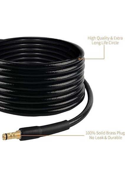 6m Yüksek Basınç Hortumu, Click Quick Connect Plug-In Sistemli Karcher Basınçlı Yıkayıcılar K2 K3 K4 K5 K6 K7 Ev ve Bahçe Serisi fiyatları