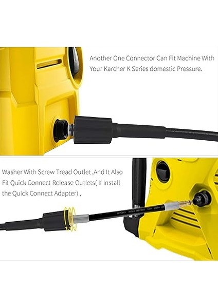 6m Yüksek Basınç Hortumu, Click Quick Connect Plug-In Sistemli Karcher Basınçlı Yıkayıcılar K2 K3 K4 K5 K6 K7 Ev ve Bahçe Serisi modelleri