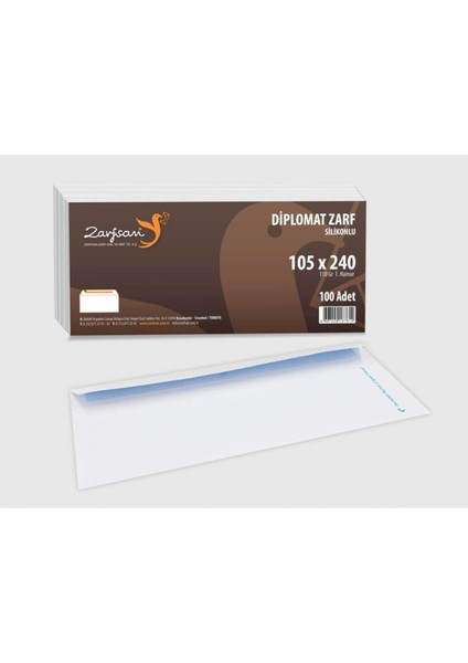 Diplomat Zarf Düz 10,5X24 110 Gram 1.hamur 100 Adet