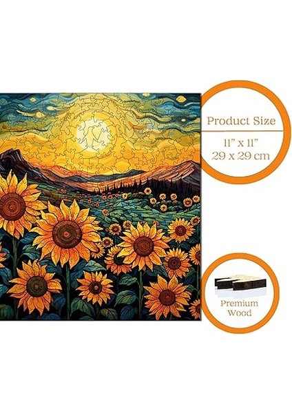- Ahşap Puzzle Yetişkinler Için - Günebakan Tarlasında Akşamüstü Benzersiz Parçalı Puzzle - 353 Parça Ahşap Yapboz - Yapıştırıcı Folyo Dahil - Dekoratif Ahşap Puzzle - 29X29 cm - S1-30 indirimleri