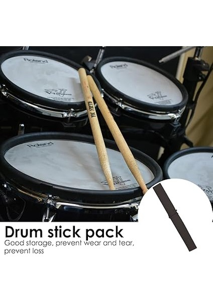 Pu Leather Drumstick Bag Drum Stick Holder For Storage And Carrying, Drum Stick Storage Handbag And Carrying Case, Drum Accessories (Black) indirimleri