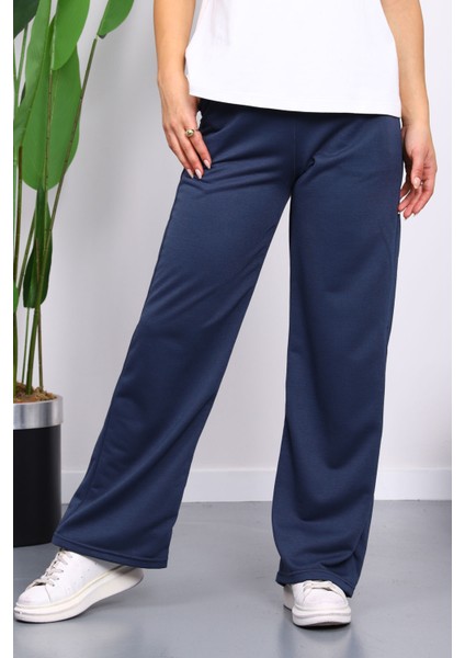 Antrasit Bel Lastikli İki İplik Palazzo Eşofman Alt modelleri