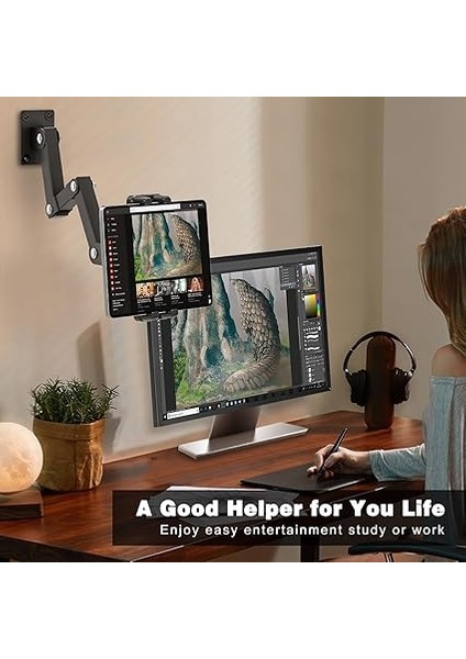 iPad Duvar Montajı, Ayarlanabilir Katlanabilir Tablet Duvar Montajı, Iş ve Ev Için iPad Duvar Tutacağı Braketi, Tüm 4,7-13,5 Inç Tabletlerle Uyumlu iPad Telefonları fiyatları