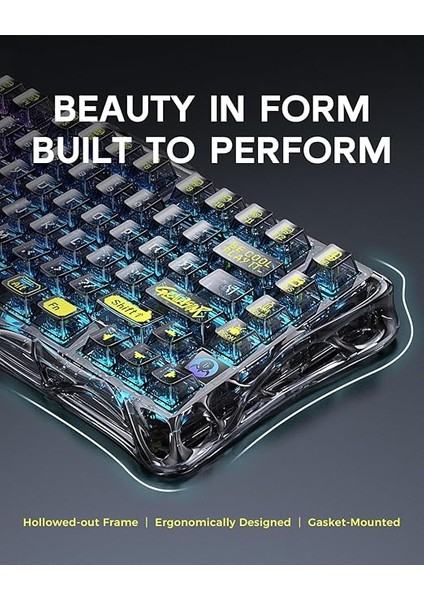 Mercury K1 Lite Rgb Kablosuz Mekanik Gaming Klavye, Ingilizce Q modelleri