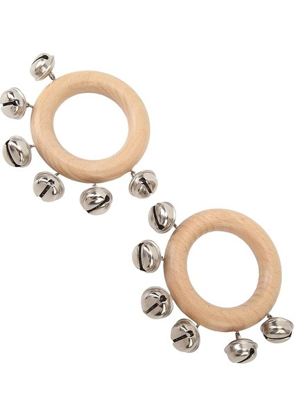 Handbell Müzik Aleti El Çıngırağı, 2 Adet 8 cm Çapında Çalkalayıcı Müzik Aleti Dans, Parti, Toplama, Pirinç Kaplama, Tutması Kolay