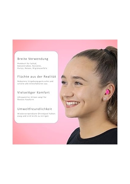 Için Kulak Tıkacı - Yumuşak, Tekrar Kullanılabilir Silikon Kulak Koruması, Snr 33 Db Gürültü Azaltma. Taşıma Kutusu ve Xs/s/m/l Boyutlarında Başlıklar ile (Turkuaz, Tek Beden) fiyatları