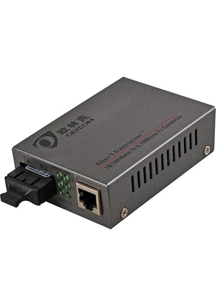 Hızlı Ethernet Cat5 Dönüştürücü Tekli Modlu Çift Fiber Optik RJ45 Alıcı-Verici Sc 60 Km