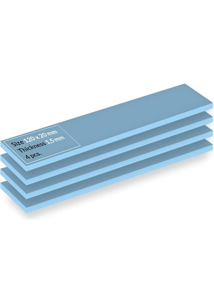 Tp-3: Üstün Performanslı Termal Ped, 120 x 20 x 1,5 mm (Performans Kaybı Olmadan 2,0 Mm'ye Kadar Istiflenebilir), 4 Adet - Yüksek Performans, Özellikle Yumuşak, Ideal Boşluk Doldurucu, Köprü