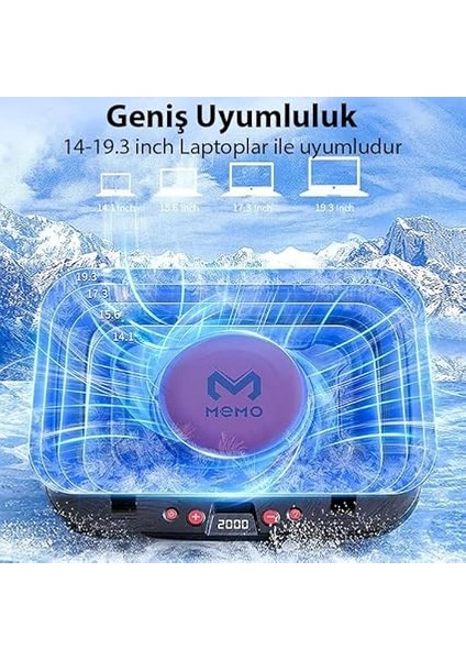 FL08 7 Seviyeli Yükseklik Ayarlanabilir Dizüstü Bilgisayar Soğutucu Yükseltici Braket Turbo Fan Soğutma Radyatörü, Sıyah modelleri