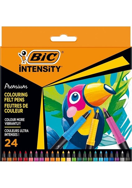 Intensity Birinci Sınıf Keçeli Kalem, Yetişkinler ve Çocuklar Için, 24 Renkte, Konforlu Kauçuk Sap ve Sağlam Uç