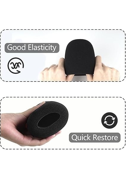 Akg P120, P220, P420, P420, P820, C3000, C414 Xls, C414 Xlıı Mikrofon Antipop Köpük Kapak, Sünger Köpük Filtresi, Mikrofon Rüzgar Kapağı (Siyah) 2'li Paket ile Uyumlu Mikrofon Köpüğü Ön Cam modelleri