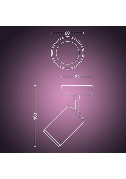 Hue Fugato Single Spot Lamba, Akıllı LED Ampul Ile, Siyah, 1X5.7W 230V fırsatları